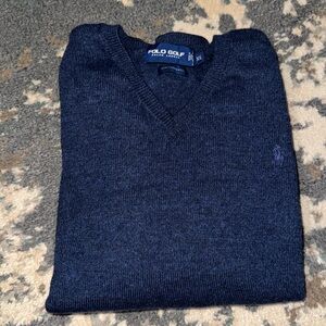 Polo Golf Ralph Lauren 100% Merino Wool Mens V-Neck Sweater size XL